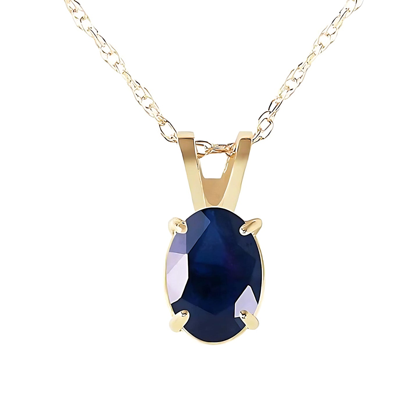 Gold Necklace Sapphire