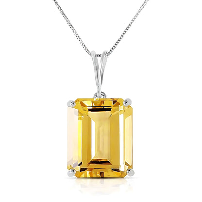 Gold Necklace Octagon Citrine