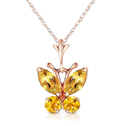 Gold Butterfly Necklace Citrines