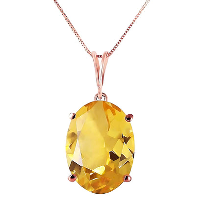 Gold Necklace Oval Citrine