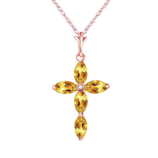 Gold Necklace Diamond Citrines