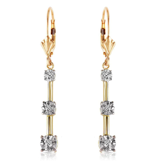 Gold Leverback Diamond Earrings