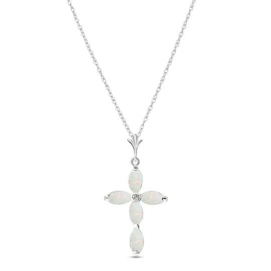 Gold Necklace Diamond Opals