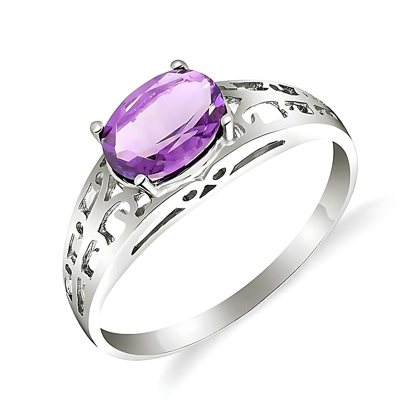 Filigree Ring Natural Purple Amethyst