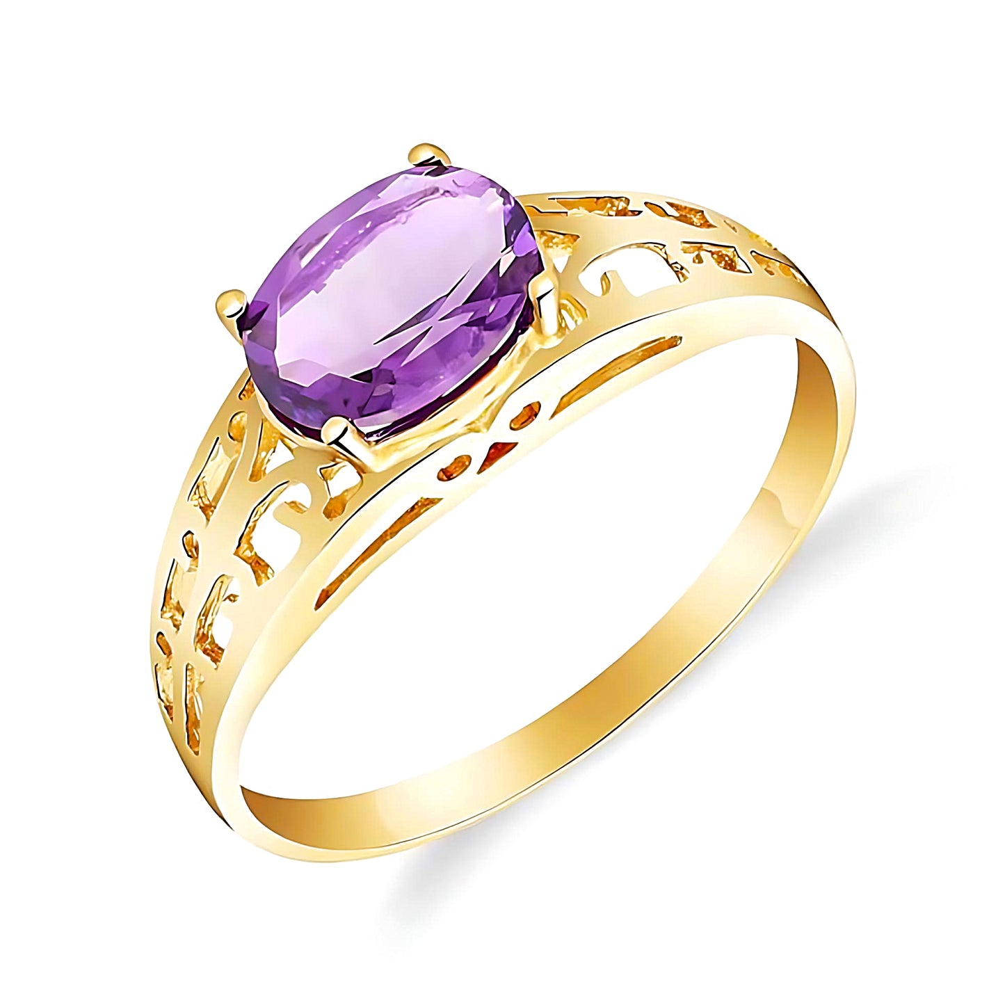 Filigree Ring Natural Purple Amethyst