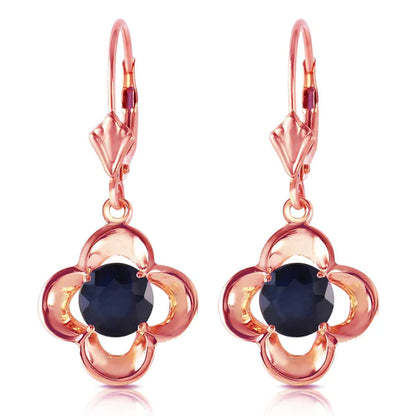 Gold Leverback Earrings Sapphires