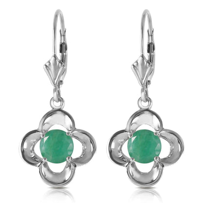 Gold Leverback Earrings Emeralds