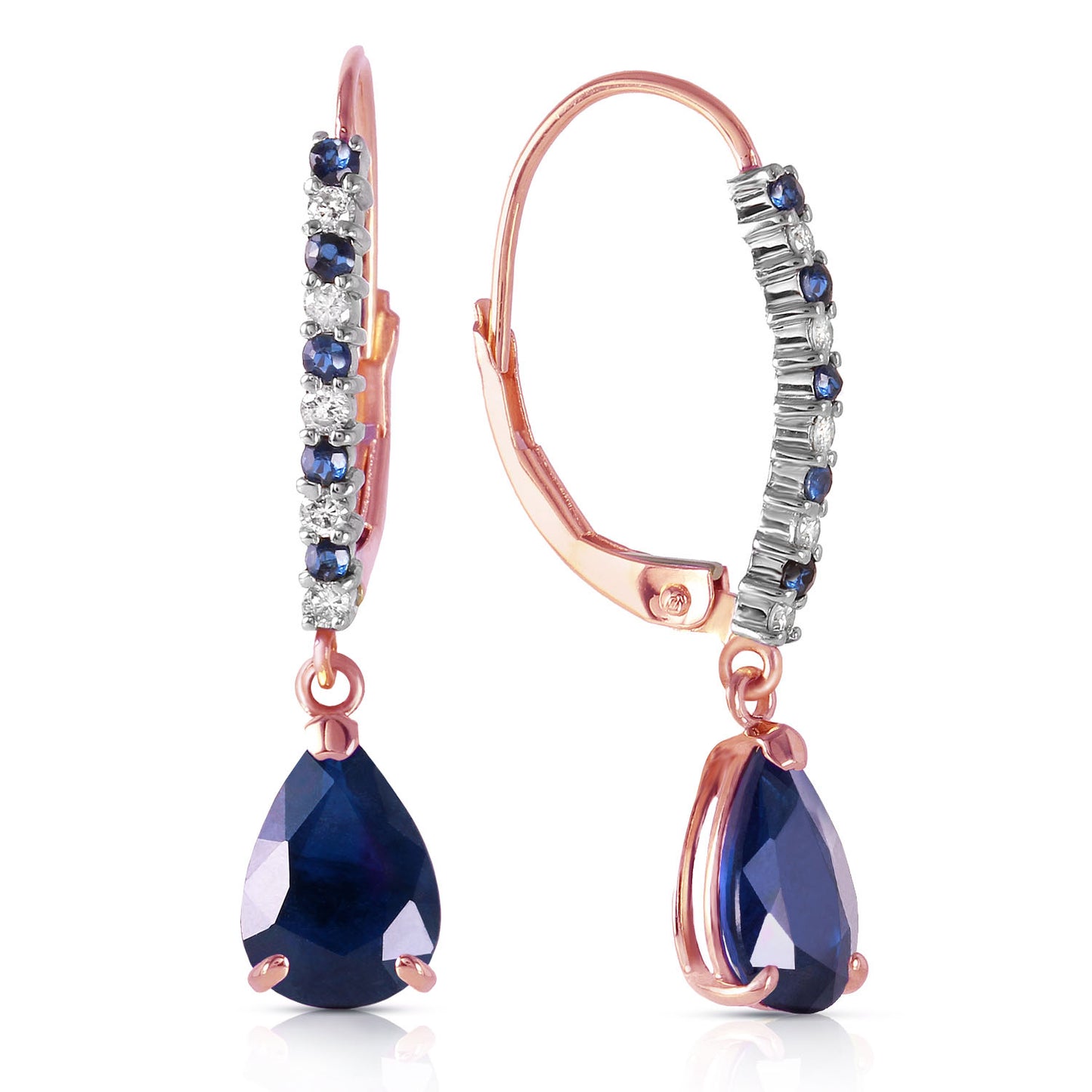 Natural Sapphire Diamond Earrings
