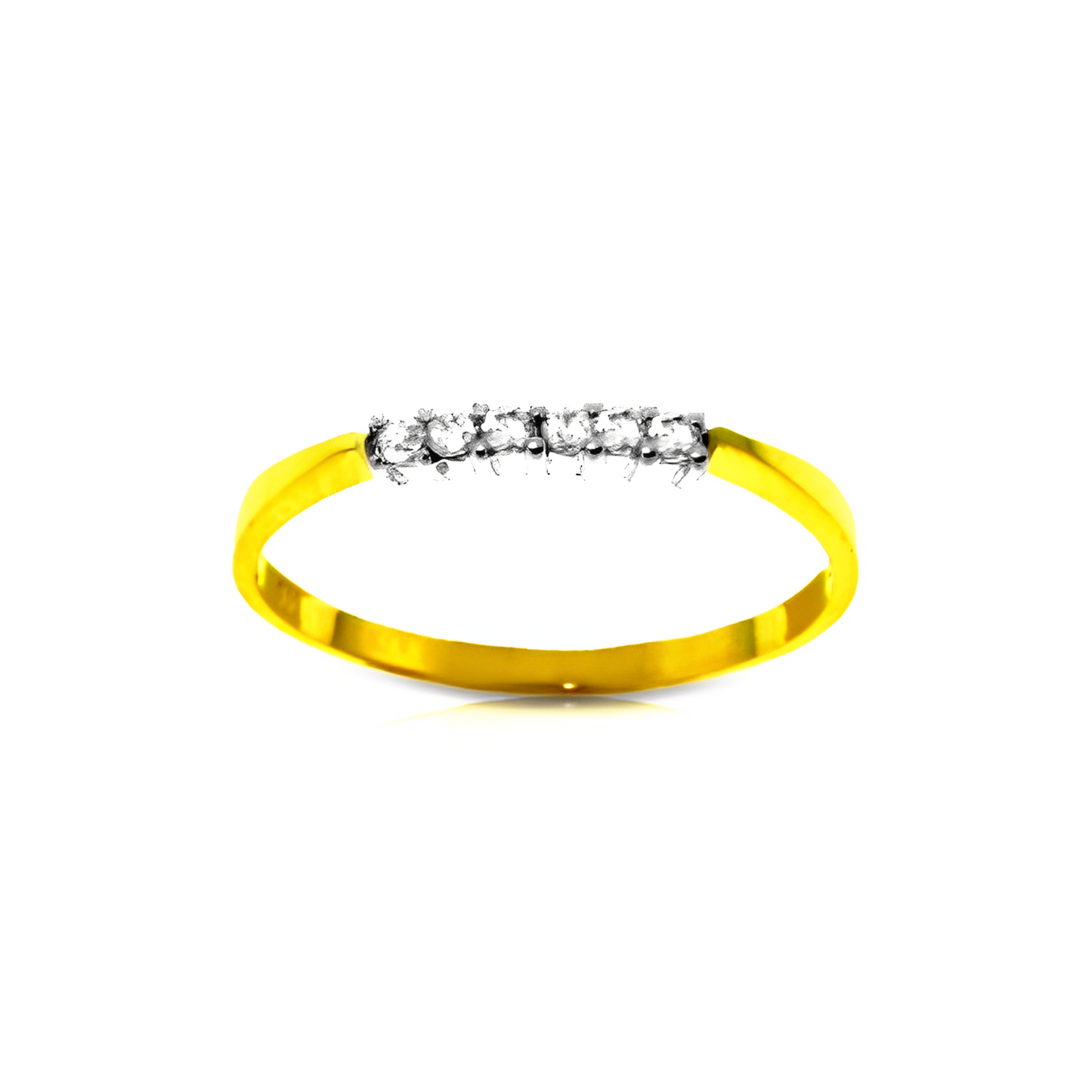 Solid Yellow Gold Ring Natural Diamond