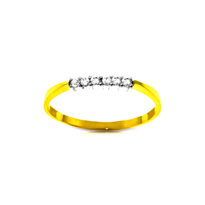 Solid Yellow Gold Ring Natural Diamond