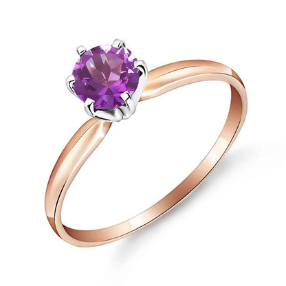 Solitaire Ring Natural Purple Amethyst
