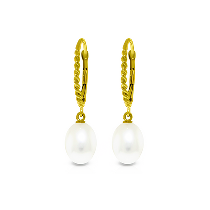 Leverback Earrings Briolette Pearl