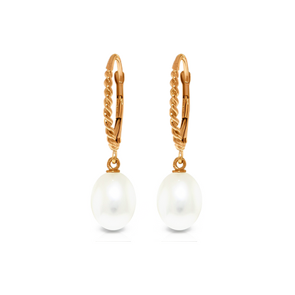 Leverback Earrings Briolette Pearl