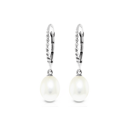 Leverback Earrings Briolette Pearl