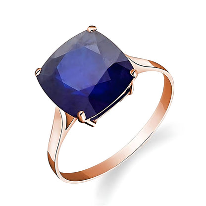 Gold Ring Natural Cushion Sapphire