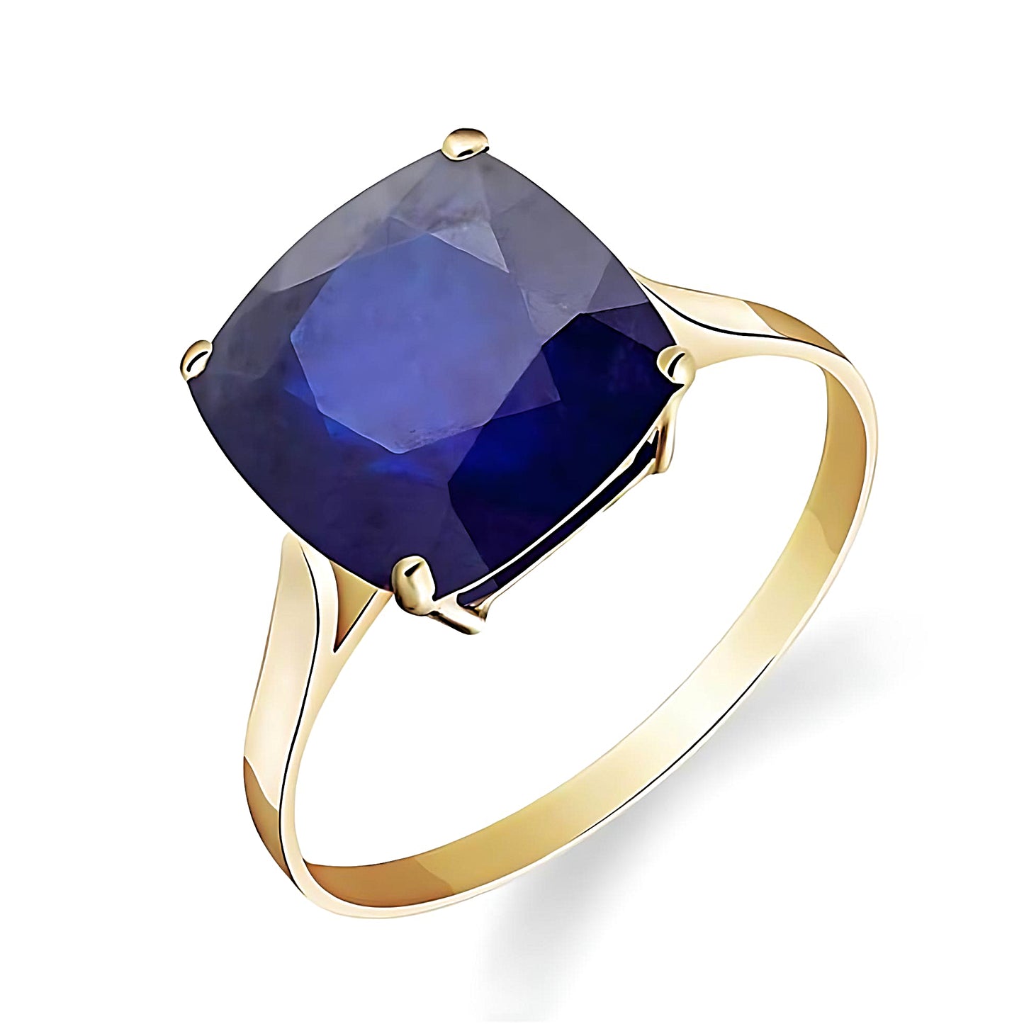 Gold Ring Natural Cushion Sapphire