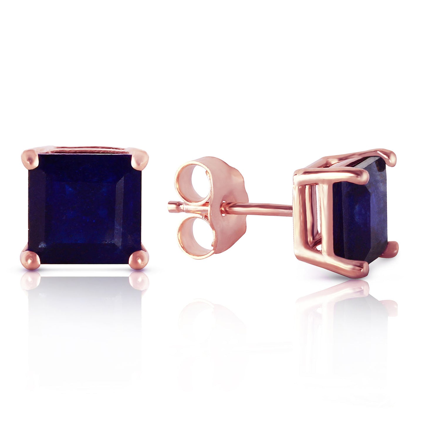 Gold Stud Earrings Natural Sapphire