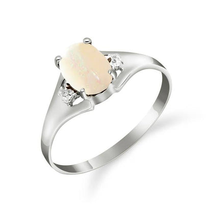 Gold Rings Natural Diamond Opal