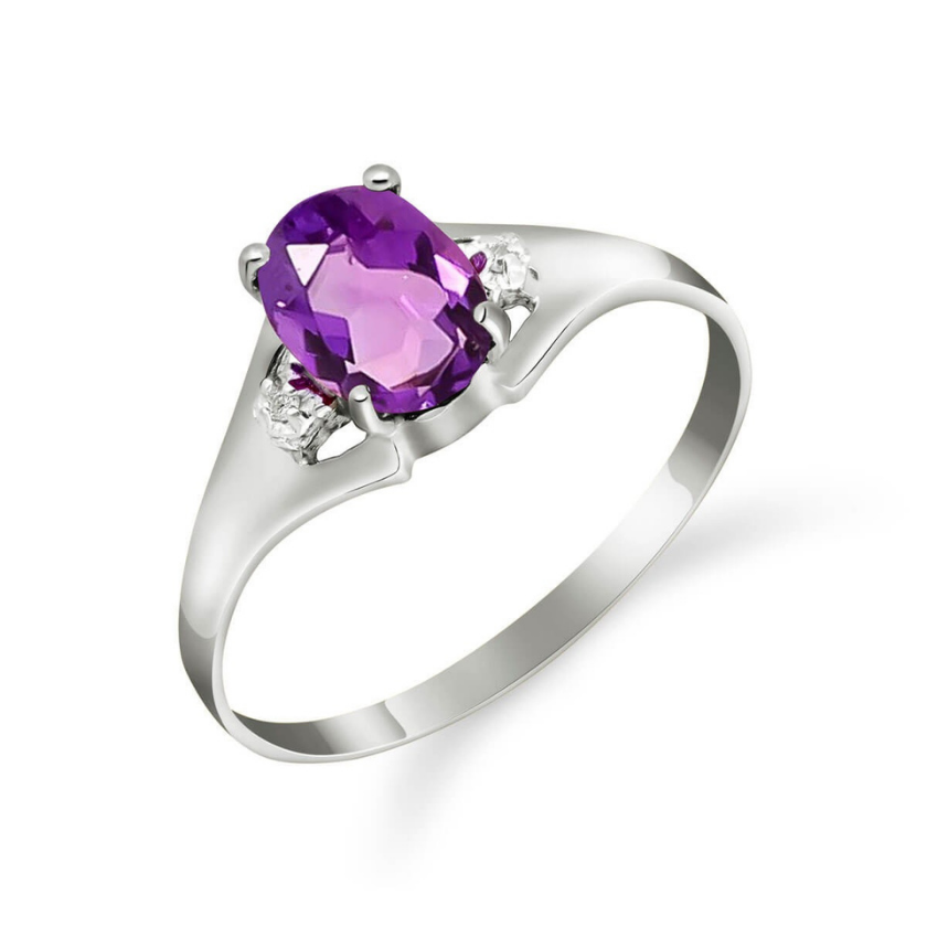 Gold Ring Diamond Purple Amethyst