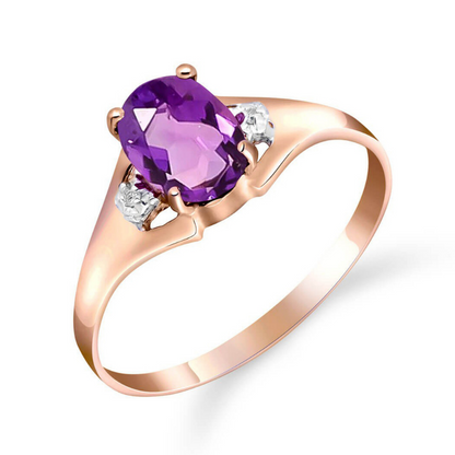 Gold Ring Diamond Purple Amethyst