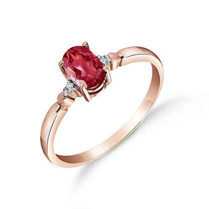 Gold Ring Natural Diamond Ruby