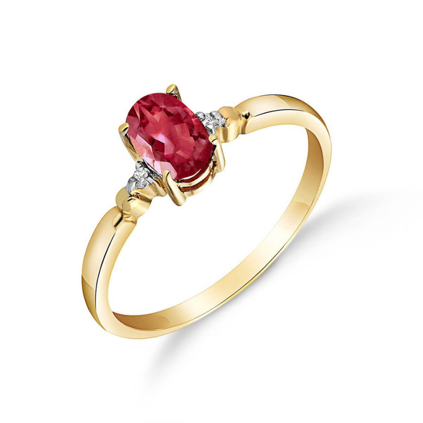 Gold Ring Natural Diamond Ruby